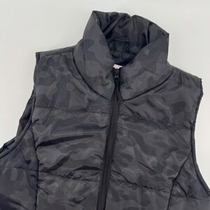 ZYIA ACTIVE Camo Puffer Vest Women's Size M Black Quilted Sleeveless Jacket